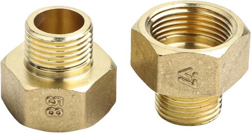 2Pcs Brass Reducer Hex Bushing, Industrial Brass Hex Bushing Connectors G1/2 Male To G3/4 And G1 Female Leak Resistant Design(G1/2 to G3/4) in Kuwait