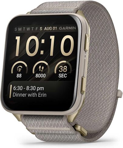 PlayBetter Garmin Venu X1 (Soft Gold/French Gray) Fitness GPS Smartwatch Bundle - 2" Thin AMOLED Display, Advanced Health and Fitness 5000mAh Portable Charger & HD Screen Protectors in Kuwait