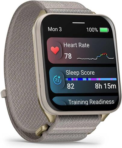 PlayBetter Garmin Venu X1 (Soft Gold/French Gray) Fitness GPS Smartwatch Bundle - 2" Thin AMOLED Display, Advanced Health and Fitness 5000mAh Portable Charger & HD Screen Protectors in Kuwait