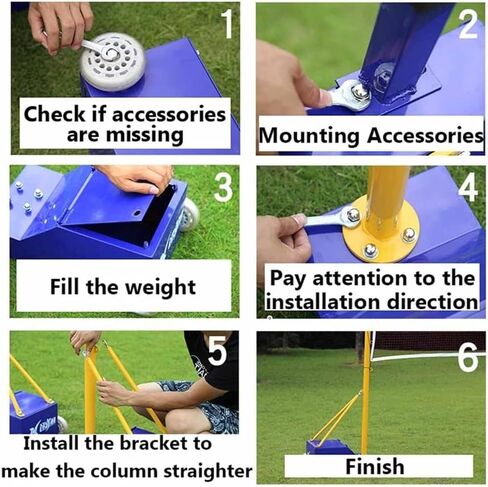 Volleyball Net Poles for Backyard Poles, Portable Outdoor Sports Equipment Adjustable Height 5.1ft-6.9ft, Includes Badminton Net and Wheels for Backyard Lawn Indoor Play in Kuwait