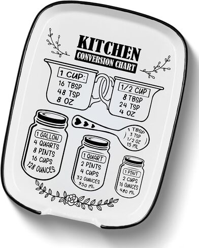 Large Spoon Rest for Stove Top, Funny Ceramic Spoon Holder for Kitchen Counter Dining Table, Cooking Utensil Rest, Conversion Chart Farmhouse Kitchen Accessories for Utensils in Kuwait