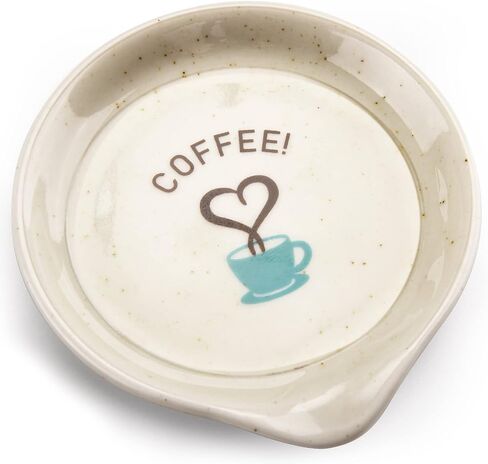 FANGSUN Coffee Spoon Rest, 3.5 Inch Ceramic Spoon Holder for Coffee Bar Accessories, Small Teaspoon Rest for Cafe Station Decor, Cute Farmhouse Cafe Bar Decor for Countertop, White in Kuwait