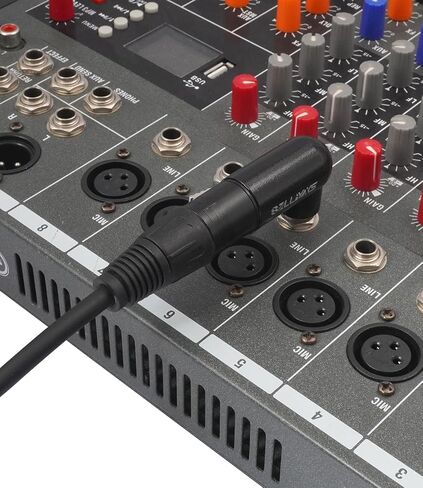 3-Pin XLR Male to 1/4" / 6.35 mm Male TS Angle Adapter, 2-Pack Adjustable Angle Positions Right Left and 90 Degree Compatible with Mixers, Microphones, amplifiers, EQ, Rack Gear in Kuwait
