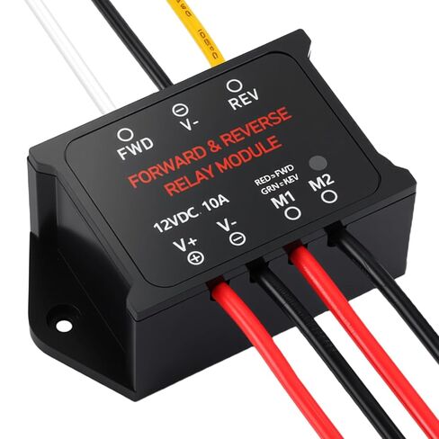 وحدة التتابع الأمامية والخلفية Justech 12V 10A مع مؤشرات LED واضحة | أوضاع التحكم المزدوجة للحظة والإغلاق، سهلة التركيب، أسلاك واضحة للمحرك الخطي، ونش صغير، محراث الثلج، الرفع in Kuwait