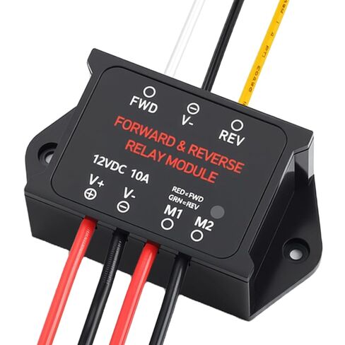 وحدة التتابع الأمامية والخلفية Justech 12V 10A مع مؤشرات LED واضحة | أوضاع التحكم المزدوجة للحظة والإغلاق، سهلة التركيب، أسلاك واضحة للمحرك الخطي، ونش صغير، محراث الثلج، الرفع in Kuwait