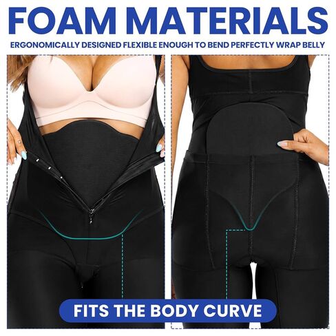 Outus 2 Pcs Lipo Foam Board Set Abdominal and Back Lipo Compression Board 360 Lymphatic AB Compression Foams Pad for Women(Black) in Kuwait