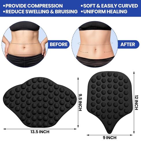 Outus 2 Pcs Lipo Foam Board Set Abdominal and Back Lipo Compression Board 360 Lymphatic AB Compression Foams Pad for Women(Black) in Kuwait