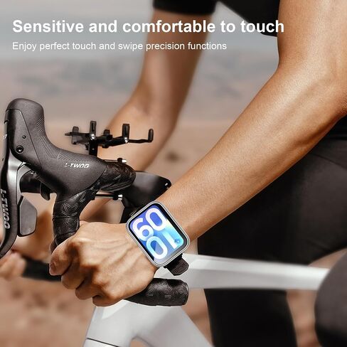 متوافق مع حافظة واقي الشاشة Xiaomi Smart Band 10 Pro، غشاء صلب من البولي كربونات في قطعة واحدة، مقاوم للخدش والصدمات، رفيع للغاية وشفاف وأسود من التيتانيوم الصلب 2 في 1 in Kuwait