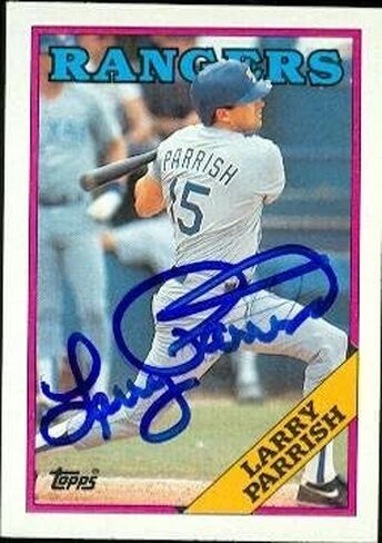 مستودع التوقيعات 49065 لاري باريش بطاقة البيسبول الموقعة تكساس رينجرز 1988 Topps رقم .490 in Kuwait