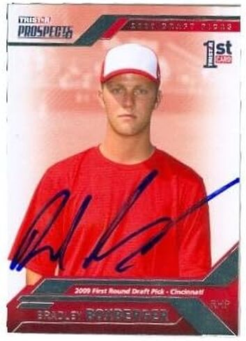 Autograph 156686 Tampa Bay Rays Cincinnati Reds 2009 Tri Star No. 34 Minor League Rookie Brad Boxberger Autographed Baseball Card in Kuwait