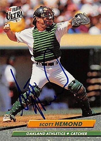 189849 Oakland Athletics Ft 1992 Fleer Ultra No. 422 Scott Hemond Autographed Baseball Card in Kuwait