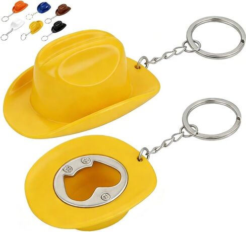 2 PCS Cowboy Hat Design Bottle Opener, 2 in 1 Bottle Opener Keychain, Unique Keychain, Easy to Clean, Multifunctional Kitchen Gadgets for Home, Camping, Parties, Gift for Men, Women (Black) in Kuwait