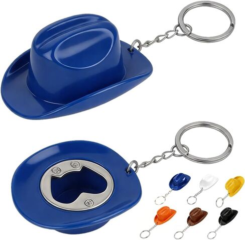 2 PCS Cowboy Hat Design Bottle Opener, 2 in 1 Bottle Opener Keychain, Unique Keychain, Easy to Clean, Multifunctional Kitchen Gadgets for Home, Camping, Parties, Gift for Men, Women (Black) in Kuwait