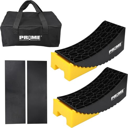 PRIME 1 RV Camper Levelers مقاس 6 بوصات، عبوتان من منحدر دعم العجلات شديد التحمل للمركبات الترفيهية والمعسكرات والمقطورات، وكتلة إيقاف الإطارات وإيقاف عجلة المقطورة - قبضة قرص العسل، وقاعدة مضادة للانزلاق للسيارات والشاحنات وسيارات الدفع الرباعي in Kuwait