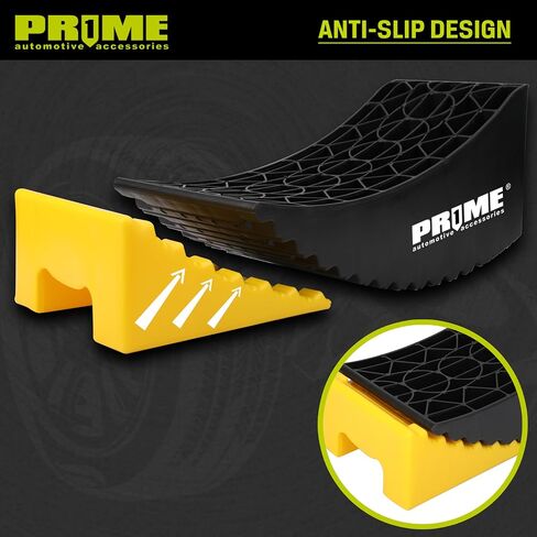 PRIME 1 RV Camper Levelers مقاس 6 بوصات، عبوتان من منحدر دعم العجلات شديد التحمل للمركبات الترفيهية والمعسكرات والمقطورات، وكتلة إيقاف الإطارات وإيقاف عجلة المقطورة - قبضة قرص العسل، وقاعدة مضادة للانزلاق للسيارات والشاحنات وسيارات الدفع الرباعي in Kuwait