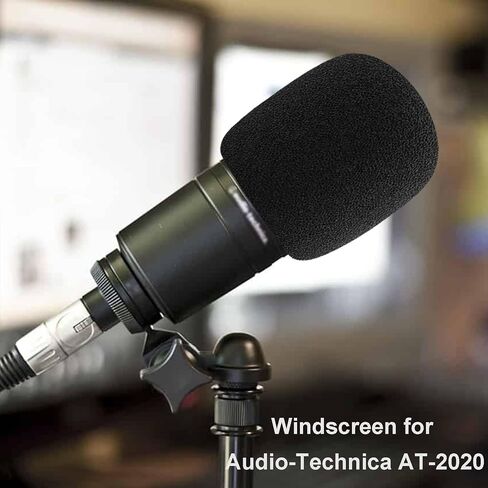 فلتر بوب LEFXMOPHY AT2020، واقي رياح للصوت وتكنيكا AT-2020 AT-2035 AT-2040 AT-2050 ATR2500 ATR2500X AT-4040 غطاء ميكروفون إسفنجي لشاشة الرياح، أسود in Kuwait