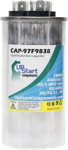 40/5 MFD 440 Volt Dual Round Run Capacitor Replacement for Armstrong/Lennox SFT44405A14 - CAP-97F9838, UpStart Components Brand in Kuwait