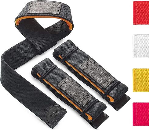 WARM BODY COLD MIND Lasso Lifting Wrist Straps for Cross Training - Rated at 770 lb - Hand Wraps for Olympic Weightlifting, Powerlifting, Weight Lifting, Bodybuilding Strength Deadlift Gym Bar, Cotton in Kuwait
