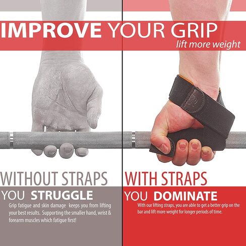 WARM BODY COLD MIND Lasso Lifting Wrist Straps for Cross Training - Rated at 770 lb - Hand Wraps for Olympic Weightlifting, Powerlifting, Weight Lifting, Bodybuilding Strength Deadlift Gym Bar, Cotton in Kuwait
