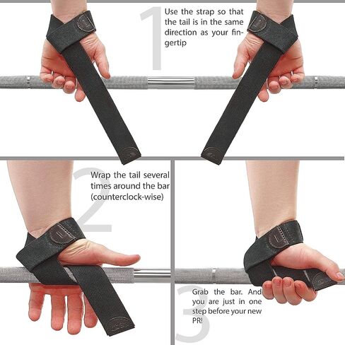 WARM BODY COLD MIND Lasso Lifting Wrist Straps for Cross Training - Rated at 770 lb - Hand Wraps for Olympic Weightlifting, Powerlifting, Weight Lifting, Bodybuilding Strength Deadlift Gym Bar, Cotton in Kuwait