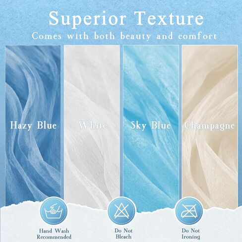 ACOCO 8 Pcs Blue and White Table Runner, Beach Themed Party Decorations | 118" x 11.8" Boho Ocean Coastal Decor for Birthday, Wedding and Baby Shower, Romantic Dining Setup and Backdrop Table Runner in Kuwait