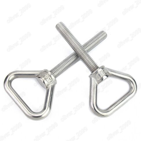 304 Stainless Steel Triangle Eye Bolts Screws M8 M10 M12 (M8 x 80mm,1) in Kuwait