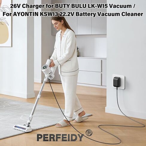شاحن سلك طاقة 26 فولت لفراغ بطارية 22.2 فولت لـ Buty BULU LK-W15 UL | Perfeidy UL المدرجة 26 فولت التيار المتناوب/تيار مستمر محول التيار الكهربائي لبطارية 22.2 فولت فراغ ل BUTY BULU LK-W15 ل AYONTIN KSW13 in Kuwait