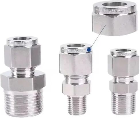 1/8" 1/4" 3/8" 1/2" 3/4" 1" BSPT ذكر 2 3 4 5 6 8 10-25 مم 1/8-1 بوصة أنبوب ضغط Union 316 وصلة تركيب الأنابيب غير القابل للصدأ (3l8 BSPT، 10MM_THREAD-CONMPRESSION) in Kuwait