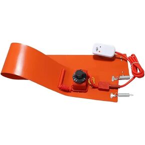 Drum Pail Heater Pad Silicone Bucket Heater Band for 55Gallon Gas Barrel Heaters Electric Silicone Heating Pad for Barrel with Knob Temperature Controller 30-150°C,Orange,76cm×8cm in Saudi Arabia