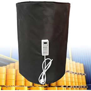 55 Gallon/275 Gallon IBC Drum Heater, Oil Drum Electric Blanket, Insulated Drum Electric Blanket with 0~120°C Temperature Control, Drum Heating Pad Black-200L in Kuwait