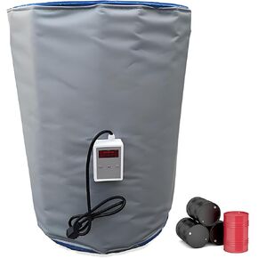 Metal Oil Drum Heater, 55/275 Gal Oil Drum Electric Heating Jacket,0~120℃ Adjustable Temperature,Oxford Cloth, for Oil Drum Grey-200L in Kuwait
