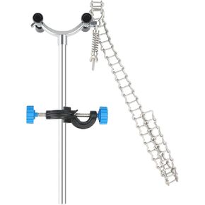 stonylab Chain Clamp and Bosshead Clamp Holder Set, Adjustable Lab Stand Accessory, Aluminum Alloy Glassware Holder for Beakers and Funnels, Fits 40-145 mm Diameter in Kuwait