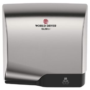 World Dryer L-971 SLIMdri مجفف يدوي فعال على السطح التجاري متوافق مع ADA بجهد عالمي 110-240 فولت، غطاء من الألومنيوم، كروم مصقول in Kuwait