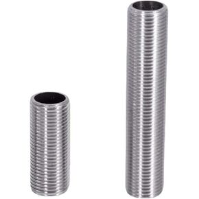 1-1/2" BSPP Male 30 40 50-150mm 304 Stainless Steel Full Thread Nipple Barrel Nipple Pipe Fitting Water Tank(50MM_1-1/2") in Saudi Arabia