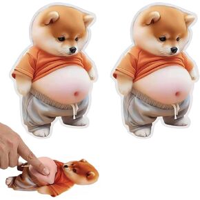 قطعتان من سدادة الباب ثلاثية الأبعاد من Shiba Inu، واقي حائط للكلب اللطيف، واقي مقبض الباب من المطاط الناعم المضاد للتصادمات للثلاجة بمقبض الباب (أ) in Kuwait