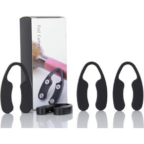 JianlianLab Wine Foil Cutter Magnetic Design, 4 Stainless Blades Foil Remover Wine Bottles Opener Accessory, Removes Foil Top Effortlessly for Wine Lovers, Black (4) in Saudi Arabia