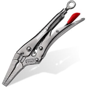 ARROW 6.5 in Needle Nose Locking Pliers, CR-MO Jaw, Long Nose Locking Pliers, Adjustable Clamping Pressure with Through-Hole Screw, Trigger Release, Ideal for Tight Spaces in Kuwait