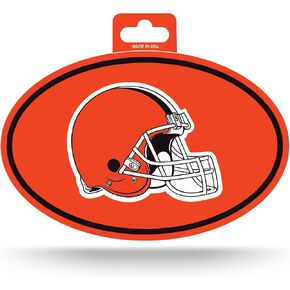 Rico Industries NFL Football Cleveland Browns Team Logo Colored Oval Sticker in Kuwait