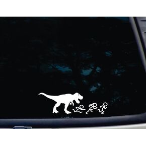 عائلة عصا المطاردة T-Rex - ملصق فينيل مقطوع بالقالب مقاس 8 × 2 1/2 بوصة للنوافذ والسيارات والشاحنات وصناديق الأدوات وأي سطح صلب وناعم تقريبًا in Kuwait