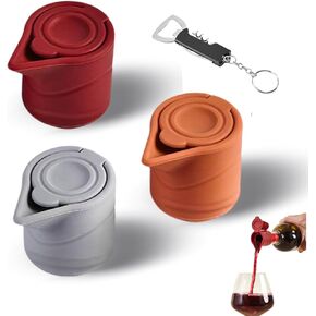 Silicone Wine Bottle Stopper With 3 in 1 Kechain Bottle Opener | Silicone Wine Bottle Stopper Keep Wine Fresh Reusable Wine Preserver Fun Hat Cap Seals in Saudi Arabia