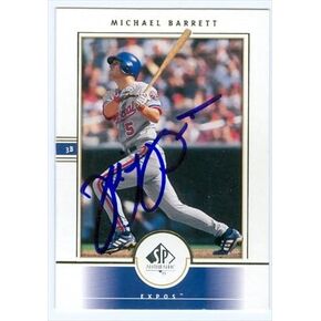 Autograph Warehouse 38232 Michael Barrett Autographed Baseball Card Montreal Expos 2000 Upper Deck Sp Authentic No. 64 in Kuwait