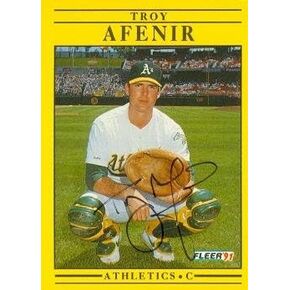 Autograph 120772 Oakland AS 1991 Fleer No. 1 Troy Afenir Autographed Baseball Card in Kuwait