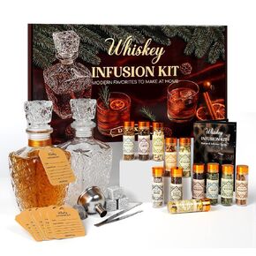 Whiskey Infusion Kit & Whiskey Making Kit – DIY Bourbon, Cocktail, Tequila Alcohol Gift Set with 12 Natural Botanicals, Craft Your Own Flavored Spirits, Whiskey Gifts for Men, Home Bar, Birthday Presents in Kuwait