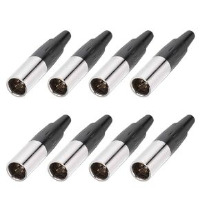MECCANIXITY 8PCS 4-Pin Male Mini XLR Connector TA4F Jack Adapter Plug Replacement Cable Ends for Microphone Audio Amplifier Mixer Recording Pen Sound Card Speaker Stage Lamp, Black in Kuwait