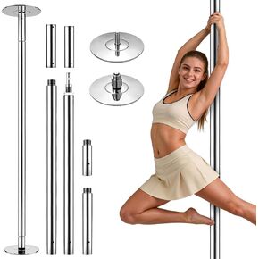 Home Dance Pole with Bottom Adjustment - Portable Dancing Pole,200KG Load Safe for Beginners,Static&Spin Modes,45mm Competition Diameter,Sealed Bearings,Adjusts 88-108",Includes Cleaning Cloth in Saudi Arabia