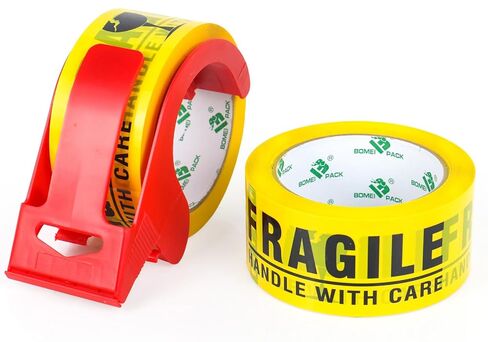 BOMEI PACK 2Pack Fragile Tape 2 Inch x 60 Yards, Fragiles Tape for Shipping with Dispenser, Heavy Duty Marking Tape for Moving Box in Kuwait