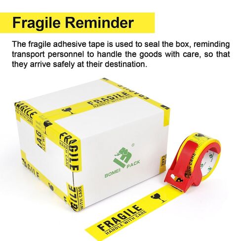 BOMEI PACK 2Pack Fragile Tape 2 Inch x 60 Yards, Fragiles Tape for Shipping with Dispenser, Heavy Duty Marking Tape for Moving Box in Kuwait