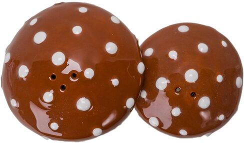 Pacific Giftware Ceramic Autumn Harvest Mushroom Salt and Pepper Shakers Set (Brown) Hand-Painted Fall-Themed Tabletop Kitchen and Dining Room Decor 3.43"H in Kuwait