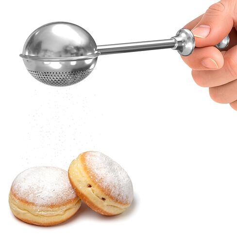 Flour Duster for Bread Baking – 7.1" Flour Sprinkler for Bread Baking with Spring Handle – 304 Stainless Steel, One-Handed Operation, Compact Size, Dishwasher Safe | Powdered Sugar, Cocoa and Spices in Kuwait