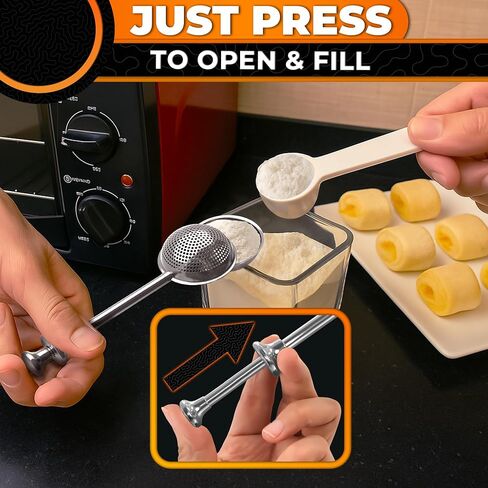 Flour Duster for Bread Baking – 7.1" Flour Sprinkler for Bread Baking with Spring Handle – 304 Stainless Steel, One-Handed Operation, Compact Size, Dishwasher Safe | Powdered Sugar, Cocoa and Spices in Kuwait
